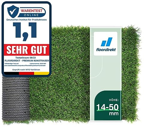 Floordirekt Kunstrasen Outdoor Rasenteppich Meterware - Grasteppich - Rollrasen - Kunststoffrasen - Rasen für Balkon & Garten Rasen Teppichboden für Außen nach Maß 25mm Höhe, Cambridge 200x1500 cm