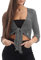 Love My Fashions® Women’s Fish Net Knitted Tie Up Bolero Shrug Top Ladies 3/4 Sleeve One Size Fits All Dark Grey