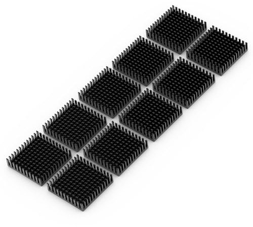 Kühlkörper [40x40x11mm] [10 Stück] Aluminum Heatsink Wärmeableiter Kühlung Kühler | geeignet für GPU RAM SSD VRAM VRM Steuerplatinen Elektronik LED SMD IC