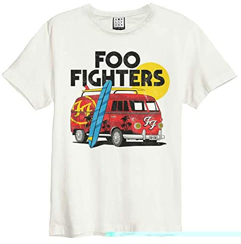 Amplified FOO Fighters Kollektion – Camper Van Herren T-Shirt Creme XXL 100% Baumwolle Regular