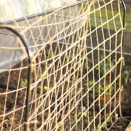 Tech-Garden 2 m x 5 m Plant Support Netting 100% Eco Friendly Biodegradable & Compostable Natural Garden Jute Trellis Twine
