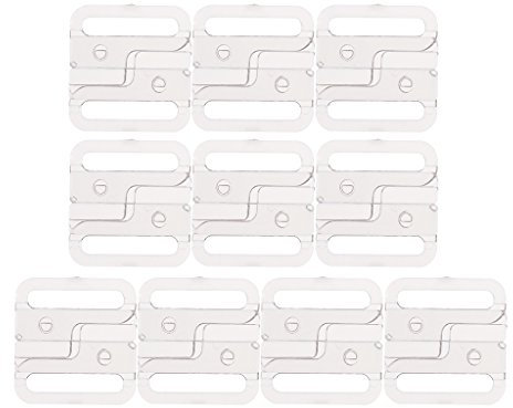 Hellery 10 Set Plastic Bikini Bra Clips Hooks Swimwear Bikini Accessory Tape Closure Hook And Clasp Sewing Fasteners , Clear, 33mm