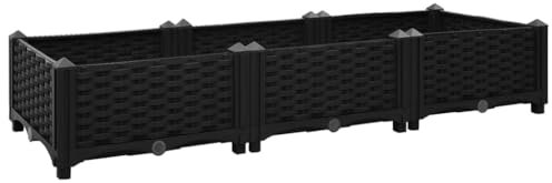 vidaXL Lit Surélevé Jardinière Bac à Fleurs Pot de Plantes Lit de Plantation Jardin Balcon Terrasse Extérieur 120x40x23 cm Polypropylène