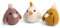 Én Gry & Sif Mini Küken/kleine Rooster - handgefilzt - Anhänger aus Filz, Ostern-Deko - 3 Stück