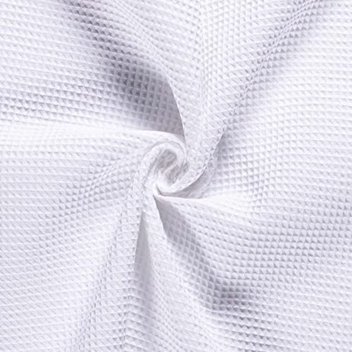 50x150cm Frottierstoff Waffelpiqué Baumwollstoff Oeko - Tex 100 Meterware am Stück Farbwahl, Farbe:weiß