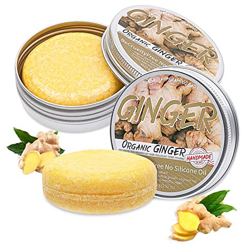 Ginger Hair Regrowth Shampoo Bar, Anti Hair Loss Ginger Shampoo Soap for Anti Dandruff Itching (2PCS)