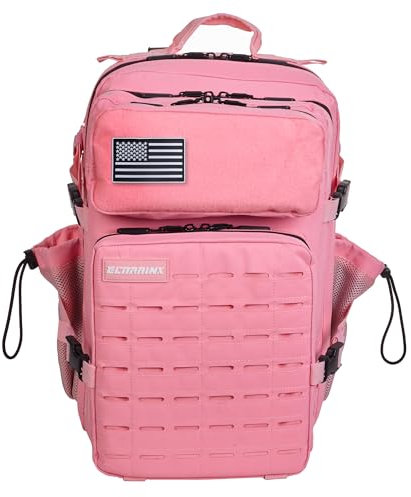 ELITRAINX V2 45L Mochila Táctica Repelente al Agua con Compartimento Zapatillas y Portatil, Cabina Avión Viajes, Cremallera Impermeable Oxford 1000D por ELITEX TRAINING (Rosa)