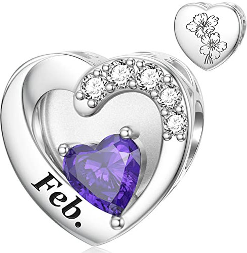 February Birtshtone Charm for Pandora Birthday Charms Feb Month Flowers Violet