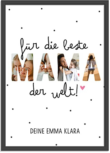 OWLBOOK® Personalisierte Geschenke für Mama Tasse mit Foto Geschenke für Frauen Muttertag Geburtstag Geschenk Weihnacht Geburtstag Muttertag Weihnachten mit echten Holzrahmen Keramik 300 ml