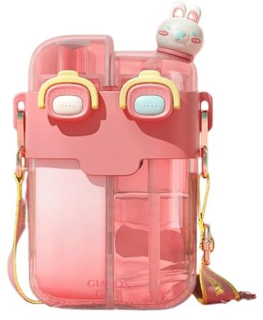 Aufona Botellas de agua Kawaii de 25 onzas con dos formas de beber, dos bebidas diferentes en una taza, bonita taza creativa para beber al aire libre para camping, senderismo, mochilero, viajes,