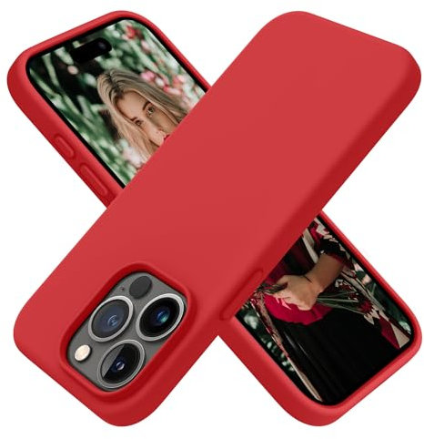 OTOFLY Compatible with iPhone 15 Pro Max Case, Silicone Shockproof Slim Thin Phone Case for iPhone 15 Pro Max (6.7 inch), (Red)