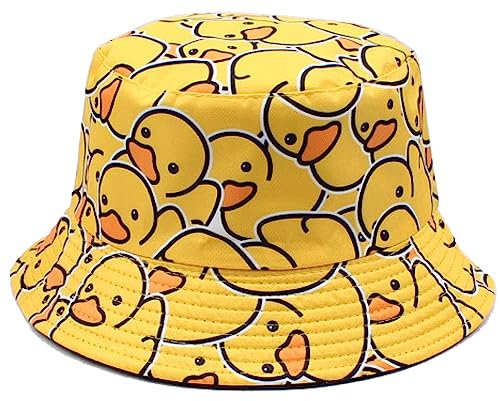 XYIYI Unisex Baumwolle Gelbe Gummi-Ente Sonnenhut Mode Fischerhüte Strandhut