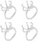 nbeads 4 STK. Klauenring Rohling, Einstellbare Messing Ring Bases 16.9mm 6 Prong Finger Ring Komponenten Claw Ring Base für DIY Ring Schmuck Machen, Silber