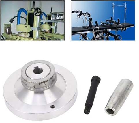 Mini-Drehmaschinen-Handrad, 80 Mm Handrad aus Aluminiumlegierung mit Kurbel, 0–25 Mm Skala, Einfache Installation, Präzise Größe für 7 X 12 7 X 14 0618 CJ18A Mini-Drehmaschinen