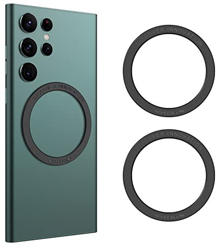 Nillkin Universal MagSafe Ring, MagSafe Magnetic Handy Zubehör für Wireless Charging Conversion, [2er Pack] Magnetring Kompatibel mit iPhone 15/14/13/12 Serie, Samsung S23/S22/S21/S20, Schwarz