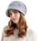 Enwokran Damen Strickmütze Beanie Mütze Gefüttert Fleece mit Krempe Baskenmütze Warme Schirmmütze für Winter (Hellgrau)