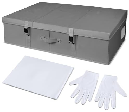 Berlune Aufbewahrungsbox für Hochzeitskleider, Aufbewahrungsbox, mit 100 Blatt säurefreiem Seidenpapier und 1 Paar Mikrofaser-Handschuhen zur Aufbewahrung von Hochzeitskleidern, 78,9 x 50,8 x 20,3 cm