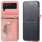 TUUNKMUY Coque Pour Samsung Galaxy Z Flip 4, Premium Housse en Cuir PU Fonction Support Etui Telephone Protection Portable Magnétique Pochette Pour Samsung Galaxy Z Flip 4,Rosa