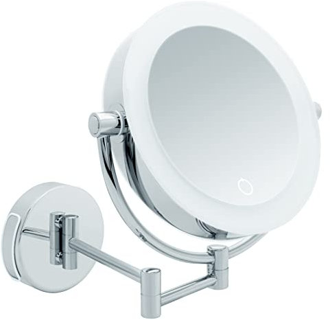 Libaro Kosmetikspiegel XXL Tokio LED Vergrößerungsspiegel Wandmontage Dimmerfunktion Auto-Off Batterien od. USB (3X / 7X)
