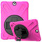 SLLMYYX Case for Samsung Galaxy Tab S2 9.7 inch SM-T810/SM-T815, 360 Rotating Hand Strap Shockproof Protective Cover with Shoulder Strap, Rose