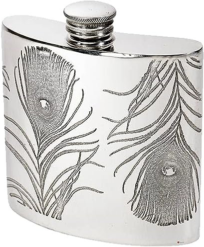 I LUV LTD 4oz Estaño Petaca de Riñón Diseño en Relieve de Padrino de Boda Acabado Pulido Brillante Parte Superior del Tornillo Posibilidad de Grabado