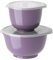 Rosti Margrethe Schüssel Set, Rührschüssel Set, 4-Teilig mit 2 Rührschüsseln und 2 Deckel, Teigschüssel aus Recycelbarem Kunststoff, 1,5 Liter und 3 Liter, Lavender