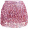 Glitzer Damen Rock Pailletten Rock Bauchtanz Kostüm Mini Rock Cowgirl Kostüm Tanzkleid Rave Outfit Hüfttuch Kostüm für Damen und Mädchen (DE/NL/SE/PL, Alphanumerisch, M, Regular, Regular, Rosa)