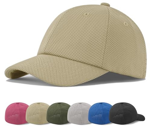Sukeen Geschlossene Baseball Cap Herren, UV-Schutz Outdoor Sonnenhut, Unisex-Baseballkappe aus Atmungsaktivem Mesh, Softtop Baseballkappe(55-58cm)
