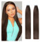 Tape Extension Echthaar Echthaar-Tape-in-Extensions, glattes Remy-Haar, Tape-in-Extensions, dunkelstes Braun #2, unsichtbar, nahtlos, mit Hauteinschlag, dicke, weiche, seidige Haarverlängerungen Remy