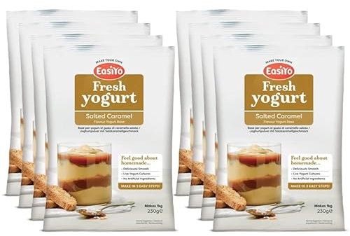 EasiYo Joghurt Salted Caramel, 8 Beutel | Jeder Beutel ergibt 1 kg Joghurt