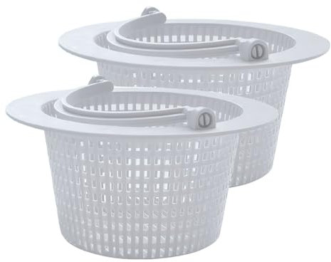 Chansunokku 2 Stück Skimmer Korb 16cm, Skimmerkorb Für Skimmer, Ersatzkorb Für Standard Skimmer, Pool Skimmer Filterkorb Mit Griff, Pool Sieb Skimmer Poolreinigung Ersatz-Skimmerkorb