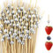 200 Piezas Palillos Para Aperitivos,Palillos Para Aperitivos Navidad,Palillos Navidad,Palillos,Pinchos Para Aperitivos,Brochetas Navidad,Palillos De Coctel Dorado,Palillos Decorativos (Plata)