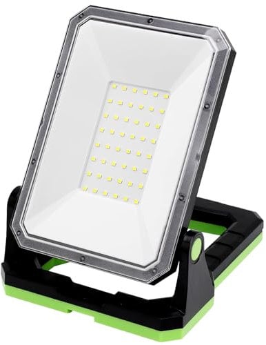 Work Lights Portable Rechargeable with Foldable Stand, 3000 Lm Outdoor Light, Bright Outdoor Camping Lantern with 4000mah Power Bank, 3 Modes Led Floodlight for Emergency, Power Cuts and Tents