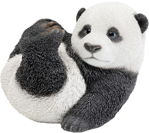 Kare Design Deko Figur Lying Panda Baby, Schwarz/Weiß, Handgefertigt, Unikat, Tier Design, Deko Objekt fürs Wohnzimmer, für Regale, Babytiere, Exotisch, 19,5x25x19,5 cm (H/B/T)