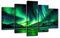 Visario 6349, 200 x 100 cm Bild auf Leinwand Polarlichter fertig gerahmte Bilder 5 Teile Wandbild