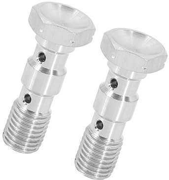 INFINAUTO 2 Stück M10 x 1,25 metrisches Gewinde, Doppel-Banjo-Bremsverschraubungsadapter, stilvolles Design