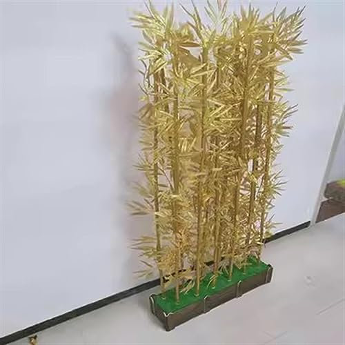 CuNtoHHH Künstliche Bambuspflanzen für den Innenbereich, realistischer Kunstbambusbaum mit Holzsockel, für Türen, Empfangshallen, Büros, Terrassen, Gärten, Straßen, dekorative Sichtschutzwände (Größe