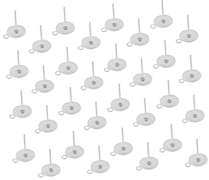 WRITWAA 100 Stk Stecknadel mit Schlaufe flacher runder leerer Stift Ohrringe posten leere Basis ohrring zubehör Ohrring mit Anhänger Ohrstecker mit Öse Ohrringe Zubehör Material Silver