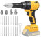 Cordless Rivet Gun Compatible with Dewalt 20V Battery, 3/16 5/32 1/8 Brushless Rivet Gun with LED Light, Adjustable Speeds & 20 Rivets, Portable Automatic Rivet Nut Gun Kit (Batteries not Included)