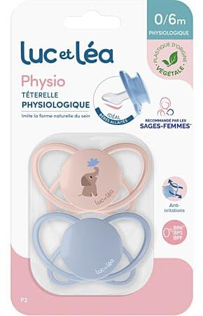 Luc et Léa Physio, Tétine Physiologique, 0/6m, Oie, Paquet de 2 (PPhysio 0-6 mois P2)