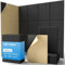 Soundsbay Akustikplatten Selbstkleben 12 Stück, Schallabsorber, schalldämmung Schallschutz Wand hoher Dichte Schallschutzplatten für Akustische Behandlung und Wanddekoration 30x40x0.9cm (Schwarz)
