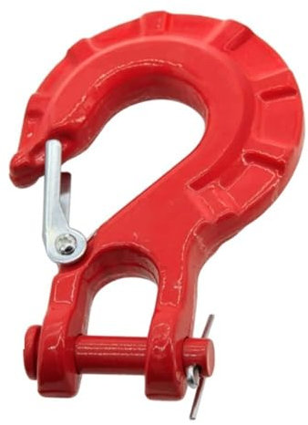 Cinghia di Traino Gancio per verricello da 3/8 Gancio per verricello con chiusura in acciaio nero con tappo per gancio per cavo del verricello per SUV camion Van Boat fune del verricello(Red)