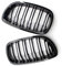 Kacepar Rejilla frontal de riñón, doble listón, parachoques delantero, parrilla de riñón compatible con BMW E46 de 2 puertas 2003-2006, negro brillante