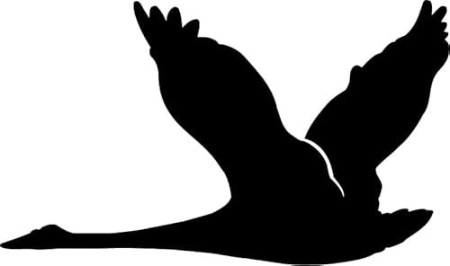 Dekorativer Aufkleber Gans im Flug Nr. 410 schwarz matt, Cartoon-Stil, 15 cm