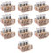 10 Morsetti forbox triplo, tripolare, sezione 3x 16mm² 16mmq, 3 poli, 3 fori, morsetto per cablaggio forbox, campanelle, in policarbonato e ottone, per scatole di derivazione, 450V 76A