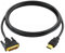 Leloco HDMI auf DVI Kabel 2m - Bidirektionales 1080P DVI-D 24+1 Stecker auf HDMI Kabel - High Speed Adapterkabel für Projektor, Laptop, TV, PC & DVD Player (HDMI DVI Adapter, PVC-Ummantelung)