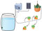 Solar-Powered Garden Irrigation System for Pots, Hanging Baskets, Raised Beds, and Greenhouse Plants with Drip Watering, 10m Hose - 2 x5m pieces, 15 Outlets, and Battery Backup