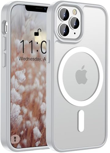 ORDA Magnetic Case for iPhone 11 Pro Max Case,Translucent Matte Back Slim for iphone 11 pro Max phone case,Military Grade Drop Proof Hard Back Protective Cover 6.5-Frosted Transparent