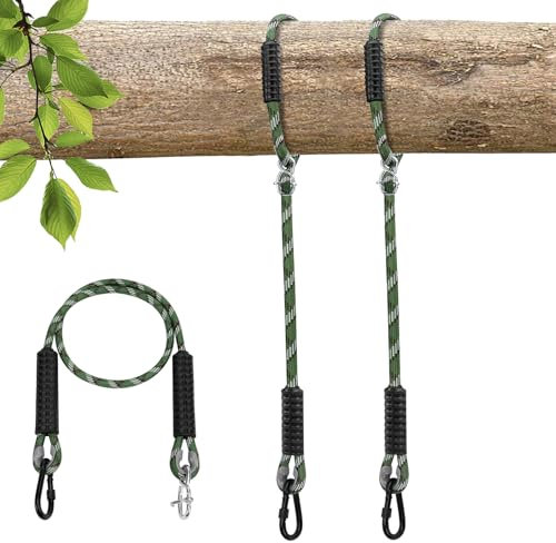 2er Schaukel Befestigung Seil Hängematte, 120cm Verstellbares Schaukel Seil Aufhängung Hängesessel Set mit Karabiner Outdoor Spielplatz Schaukel Baum Schaukel Nest Aufhängung, Durchmesser 12cm/453kg