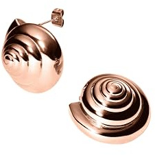 Purelei Nautical Big Ohrstecker – Muschelspiral-Ohrringe aus Edelstahl in Gold, Silber oder Roségold – Maritimer Statement-Schmuck für Damen – 25 mm groß, 15 g (Rosegold)